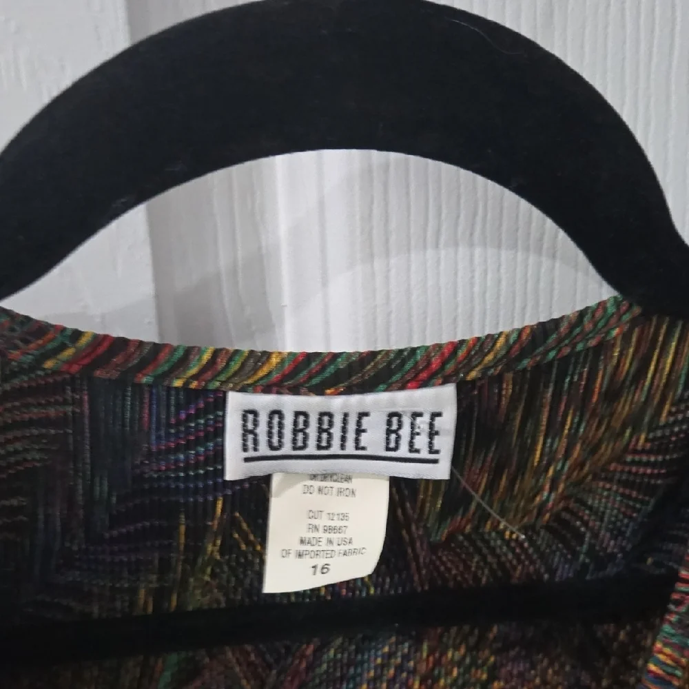 Robble Bee Asymmetrical Midi Dress in Multicolor Pattern Size 16